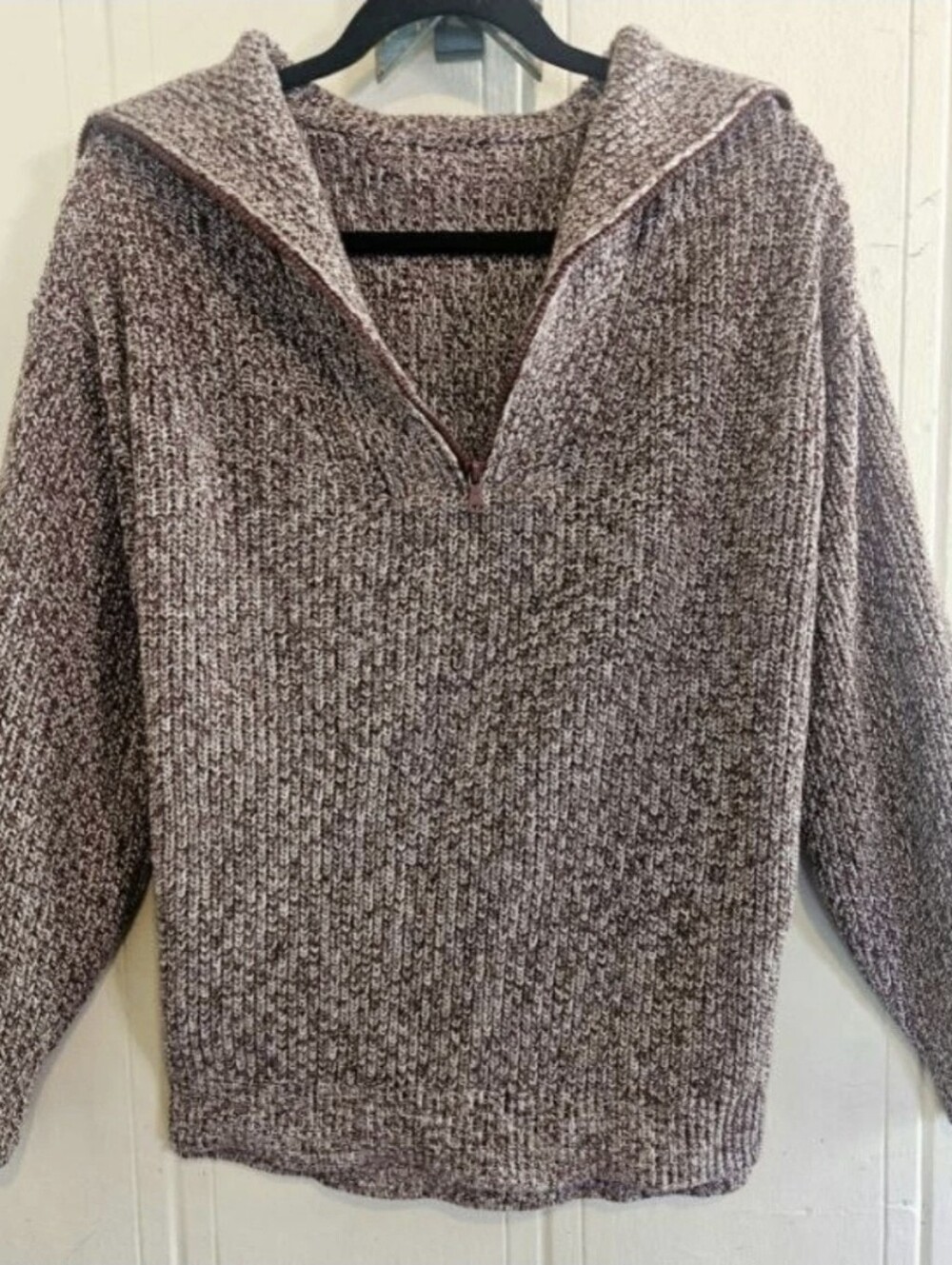 Loft Lou & Red Pullover Drawstring Funnelneck Sweater Long Sleeves, Size M